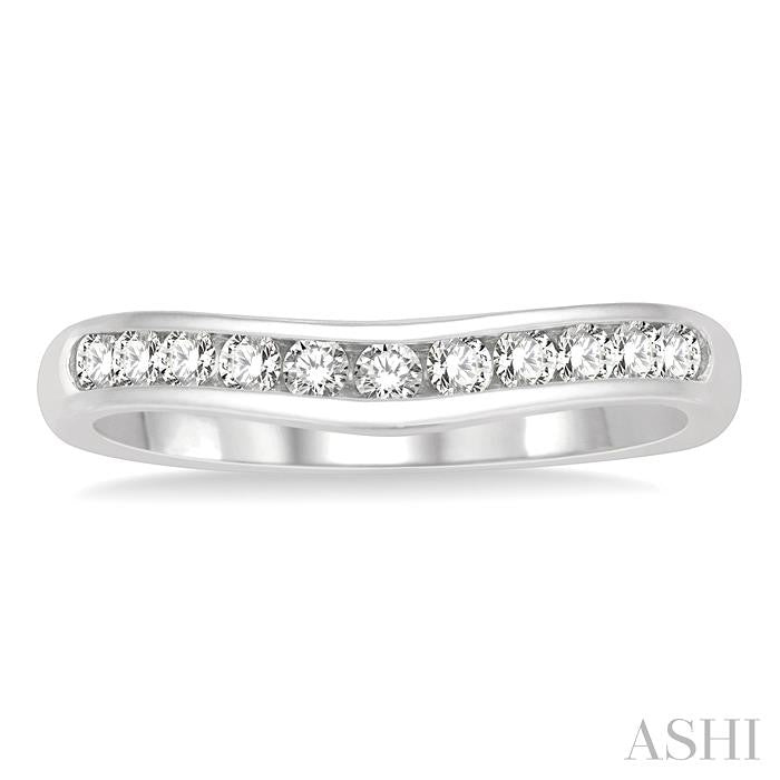 Channel Set Curved Diamond Wedding Band