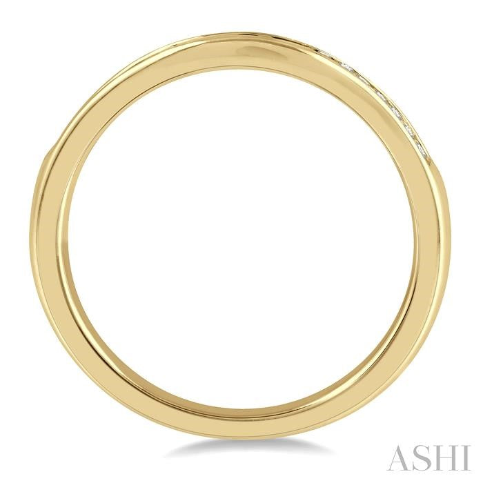 Channel Set Curved Diamond Wedding Band