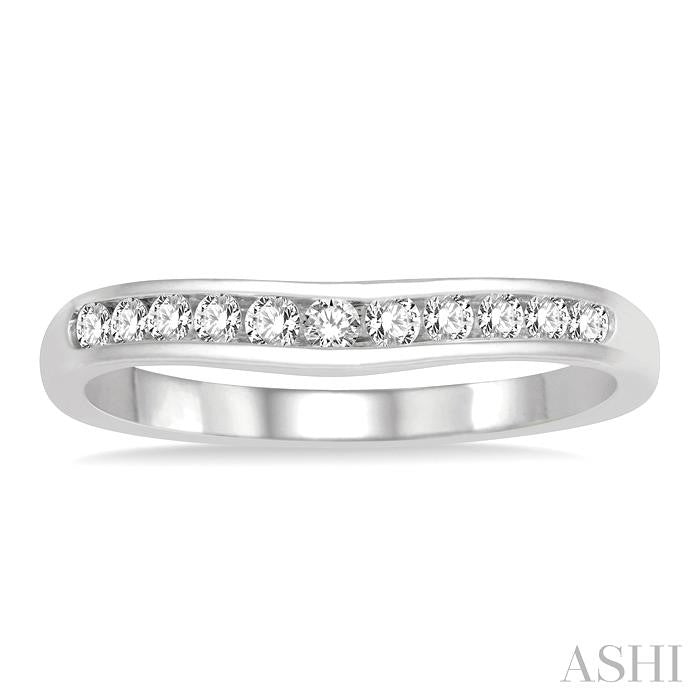 Channel Set Curved Diamond Wedding Band