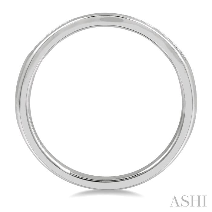 Channel Set Curved Diamond Wedding Band
