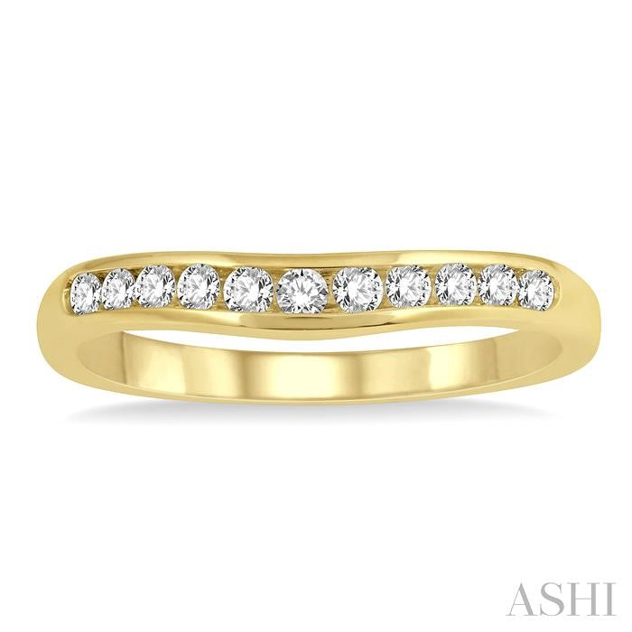 Channel Set Curved Diamond Wedding Band