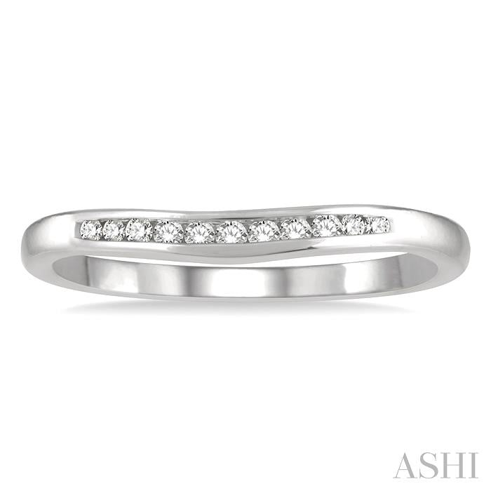 Channel Set Curved Diamond Wedding Band