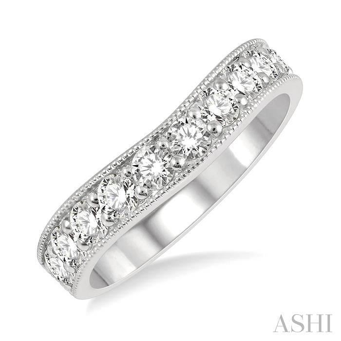 Curved Diamond Wedding Band