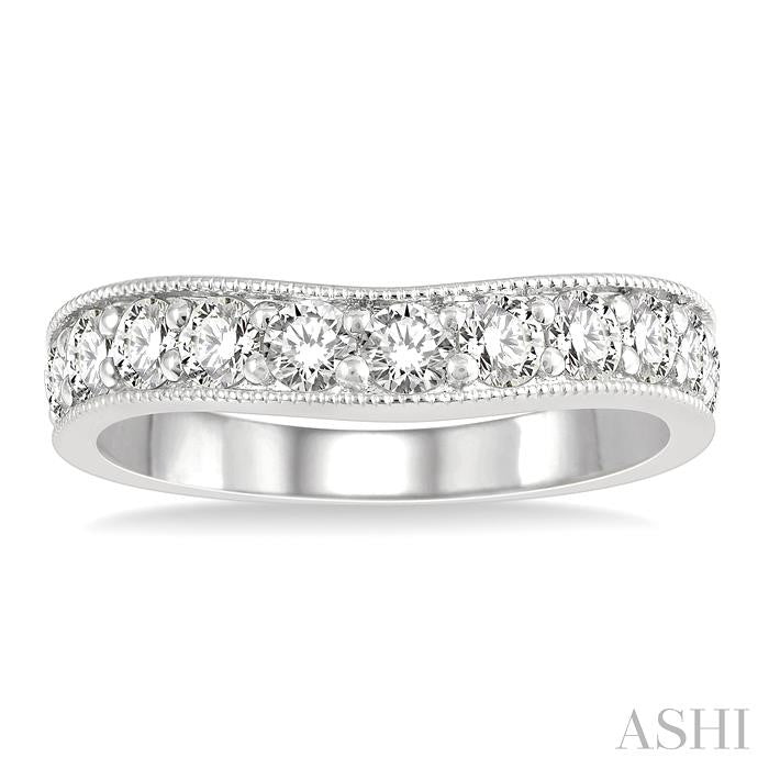 Curved Diamond Wedding Band