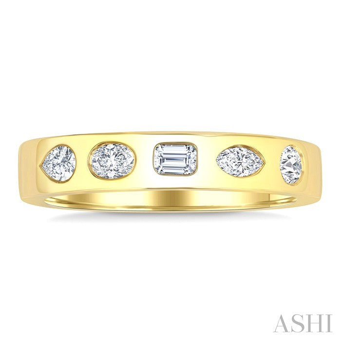 Mixed Shape Bezel Set Diamond Fashion Band
