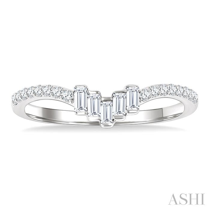 Chevron Baguette Diamond Wedding Band