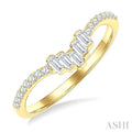 Chevron Baguette Diamond Wedding Band