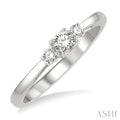 Round Shape Past Present & Future Diamond Engagement Ring