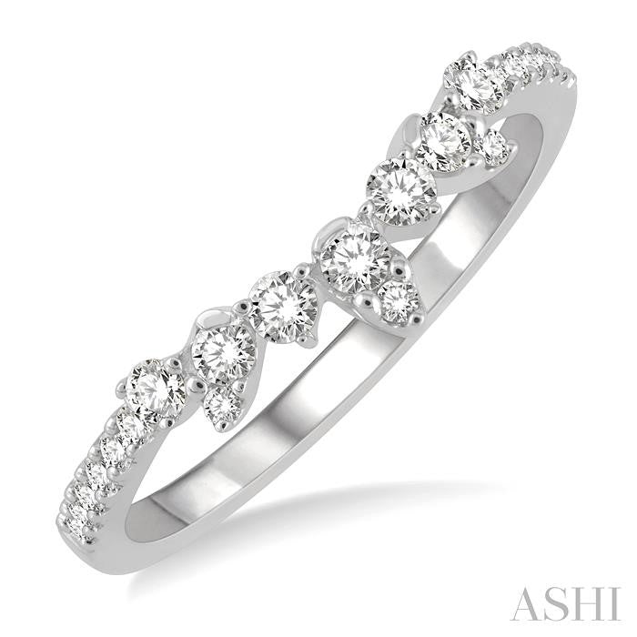 Chevron Diamond Wedding Band