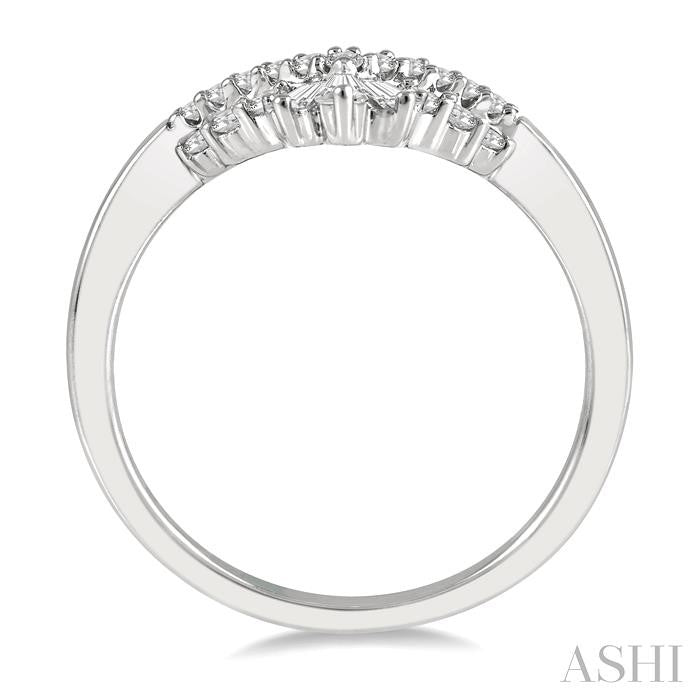 Chevron Baguette Diamond Wedding Band