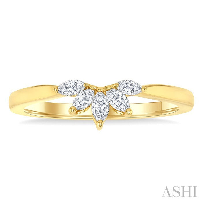 Marquise Shape Chevron Diamond Fashion Ring