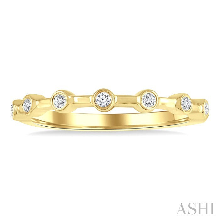 Stackable Bezel Set Diamond Wedding Band