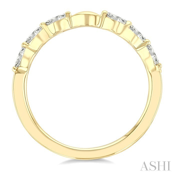 Marquise Shape Curved Diamond Fashion Band