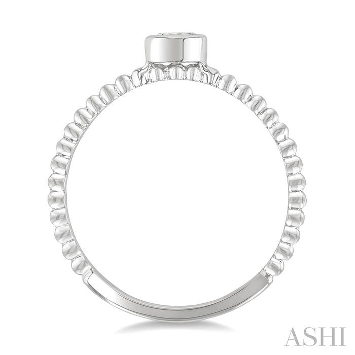 Bead Bijoux Oval Shape East-West Bezel Set Petite Diamond Fashion Ring