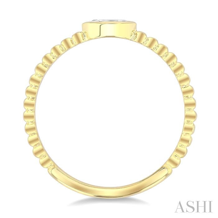 Bead Bijoux Marquise Shape East-West Bezel Set Petite Diamond Fashion Ring