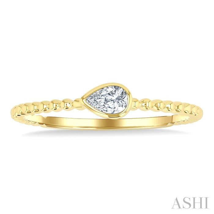Bead Bijoux Pear Shape East-West Bezel Set Petite Diamond Fashion Ring