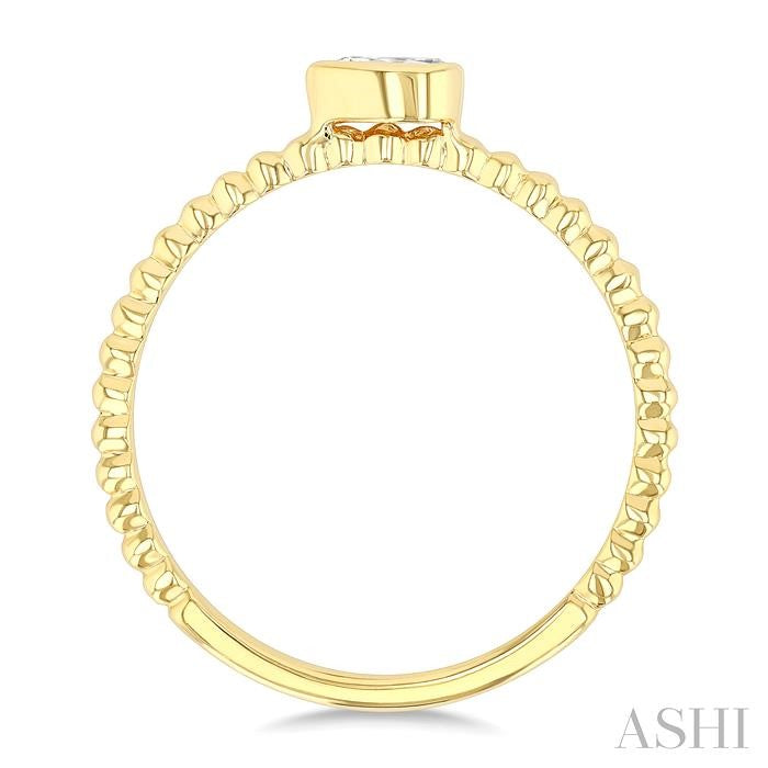 Bead Bijoux Pear Shape East-West Bezel Set Petite Diamond Fashion Ring
