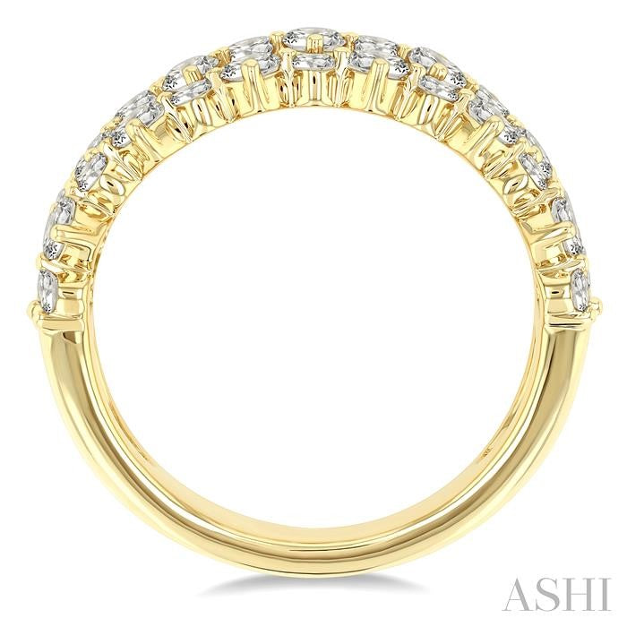 Bold Three Row Diamond Fashion Band