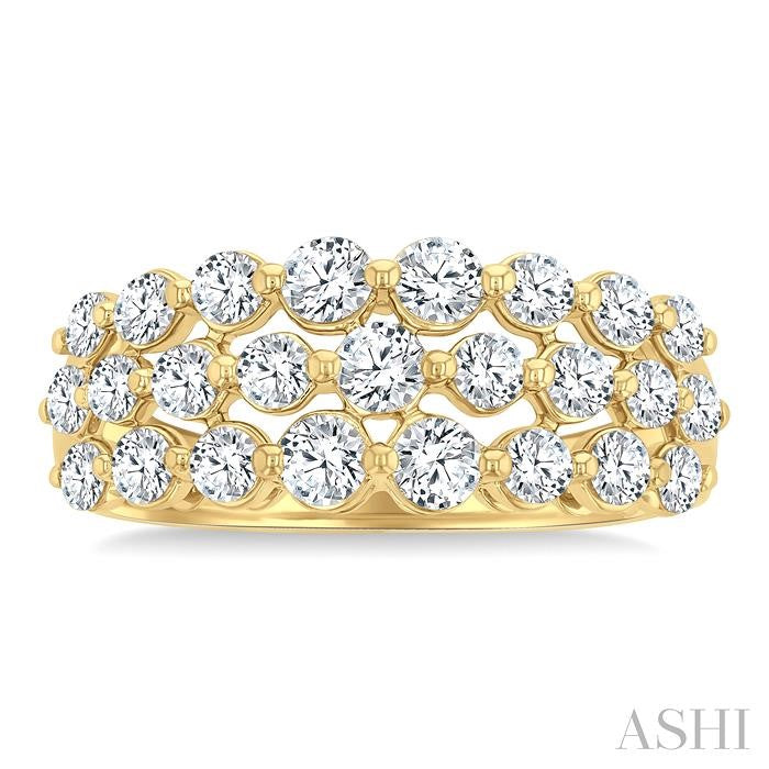 Three Row Diamond Fashion Band