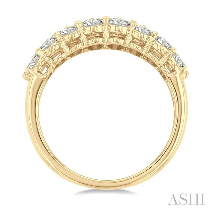 Three Row Diamond Fashion Band
