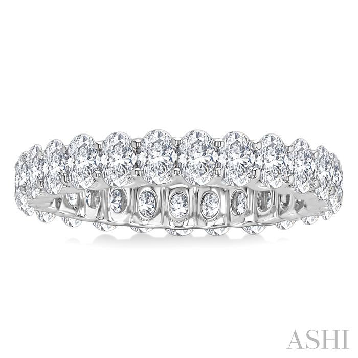 Oval Shape North-South Eternity Diamond Wedding Band