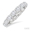 Oval Shape East-West Eternity Diamond Wedding Band