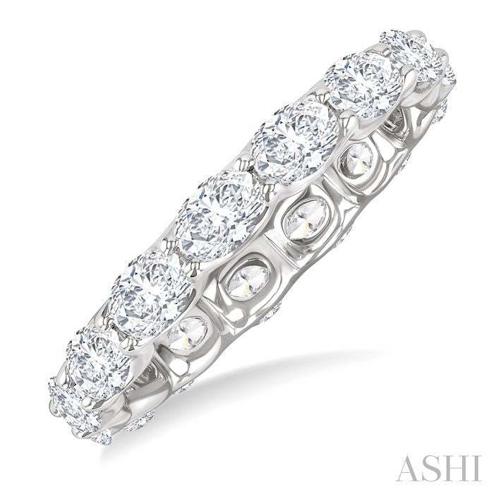 Oval Shape East-West Eternity Diamond Wedding Band