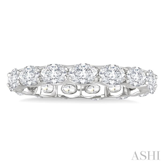 Oval Shape East-West Eternity Diamond Wedding Band