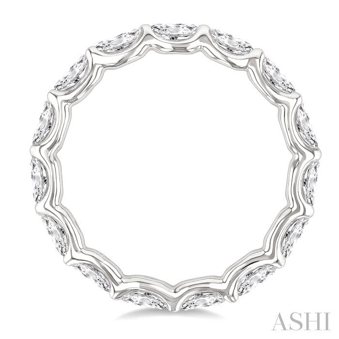Oval Shape East-West Eternity Diamond Wedding Band