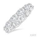 Oval Shape East-West Eternity Diamond Wedding Band