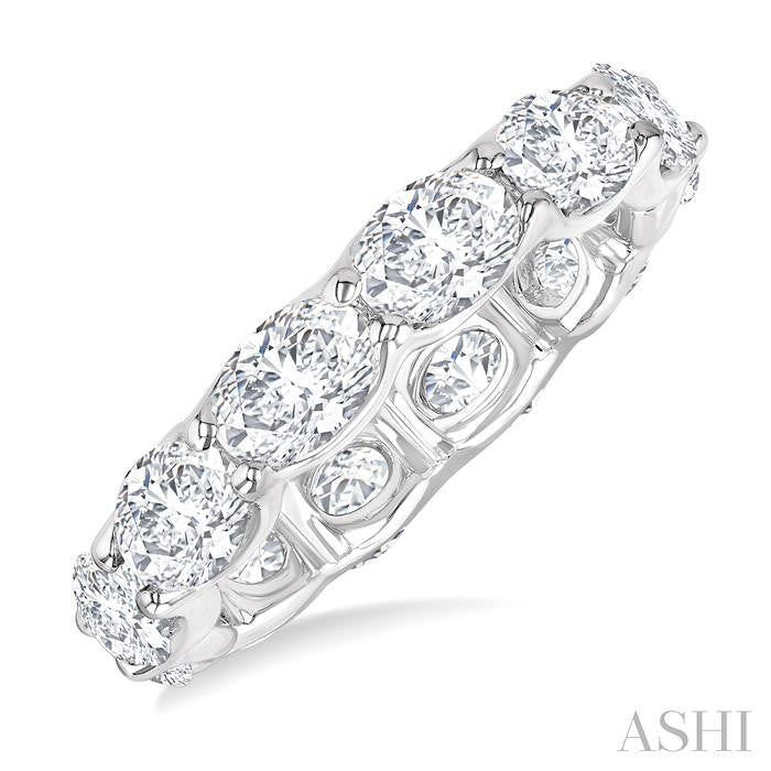 Oval Shape East-West Eternity Diamond Wedding Band