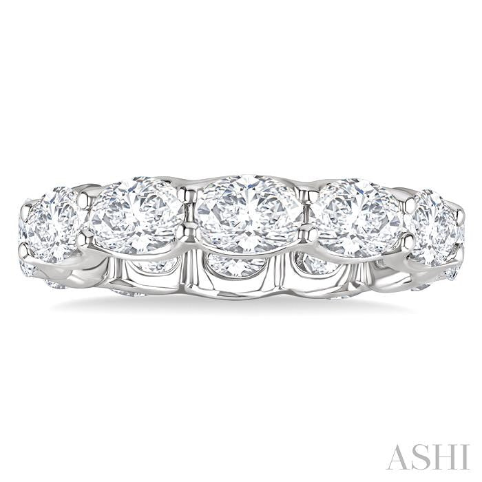 Oval Shape East-West Eternity Diamond Wedding Band