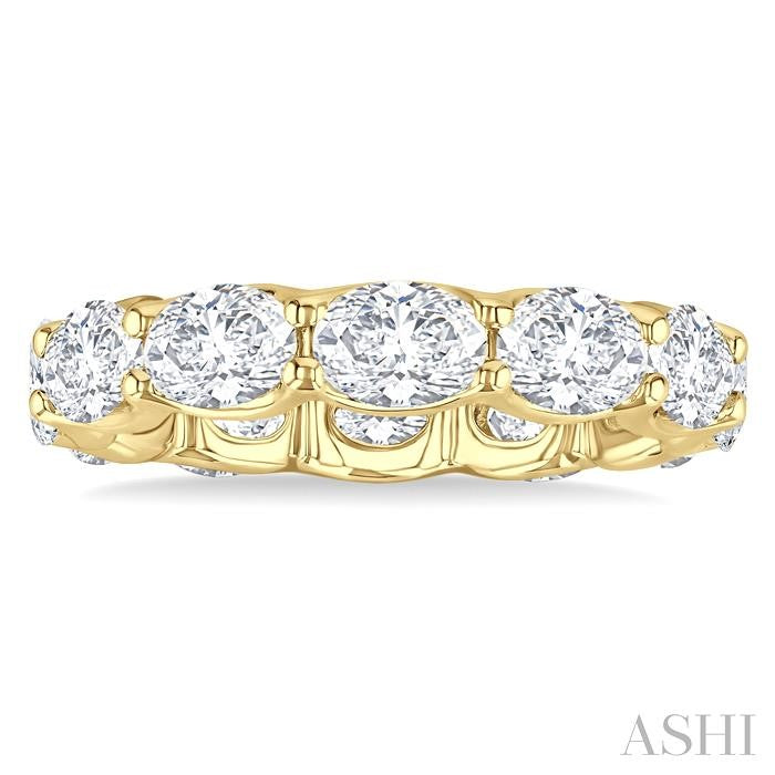 Oval Shape East-West Eternity Diamond Wedding Band