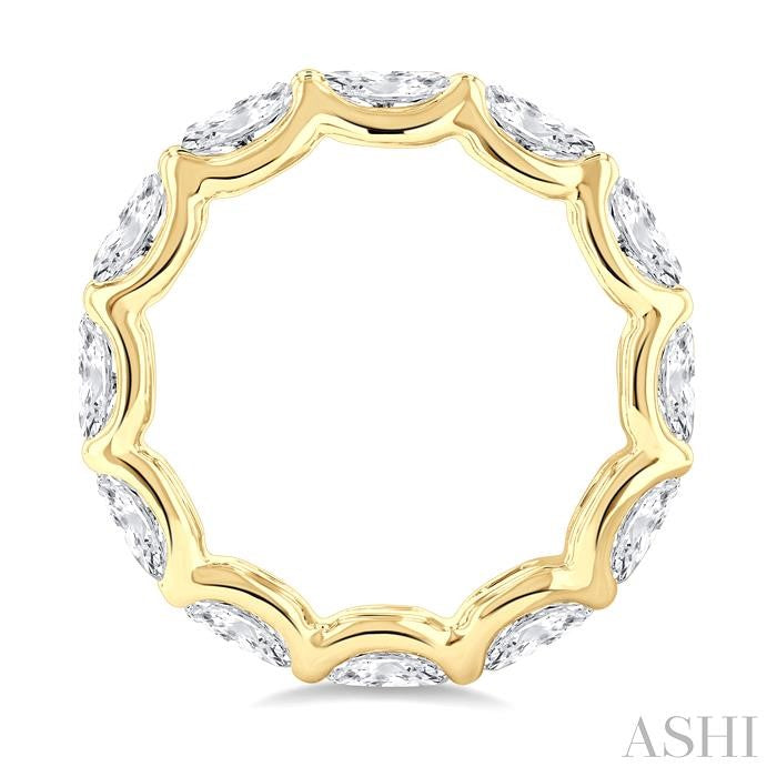 Oval Shape East-West Eternity Diamond Wedding Band