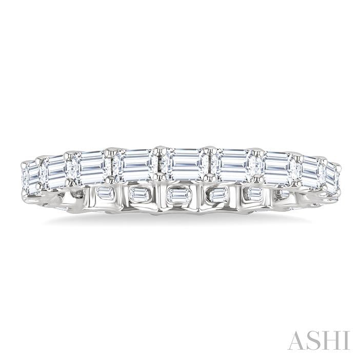 Emerald Shape East-West Eternity Diamond Wedding Band