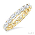 Emerald Shape East-West Eternity Diamond Wedding Band