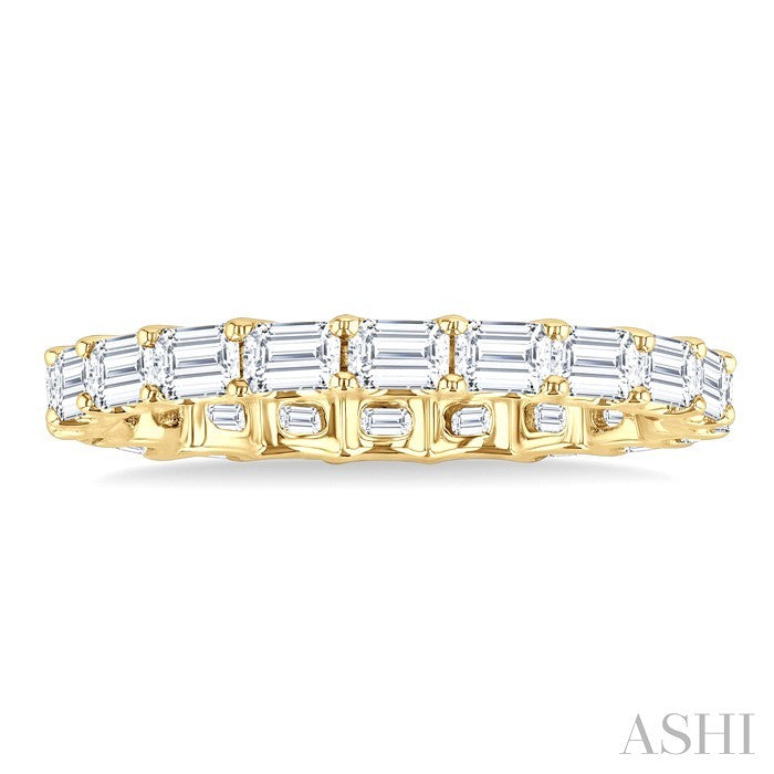 Emerald Shape East-West Eternity Diamond Wedding Band