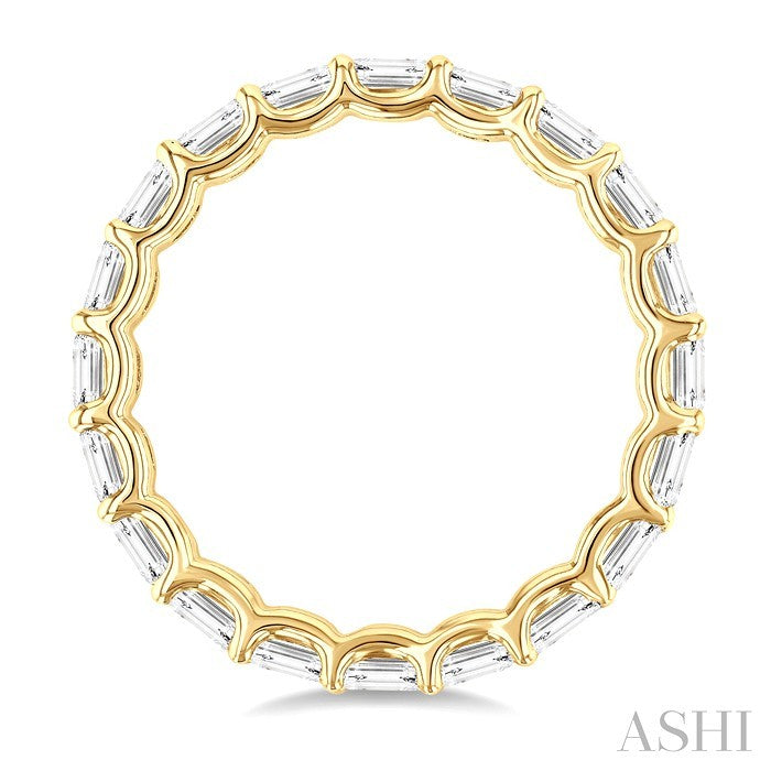Emerald Shape East-West Eternity Diamond Wedding Band
