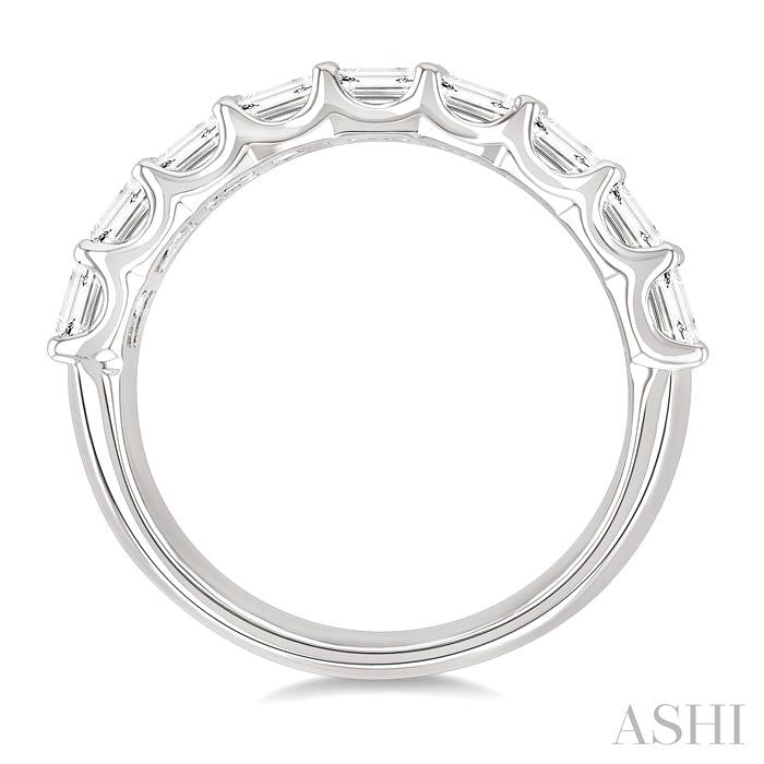 Bold Emerald Shape 3 Row Diamond Band