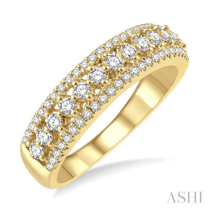 Three Row Diamond Fashion Band