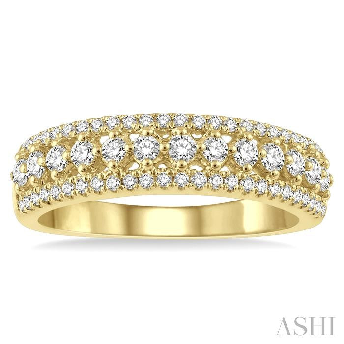 Three Row Diamond Fashion Band