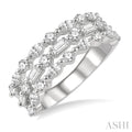 Bold Three Row Baguette Diamond Fashion Band