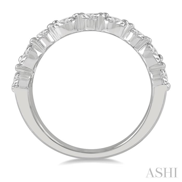 Bold Three Row Baguette Diamond Fashion Band