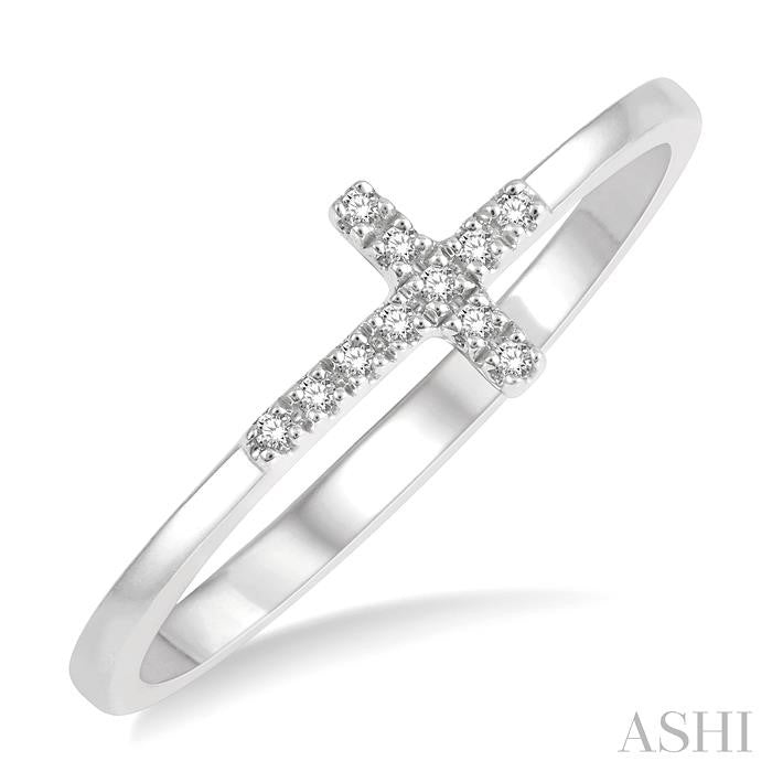 Sideway Cross Diamond Fashion Ring