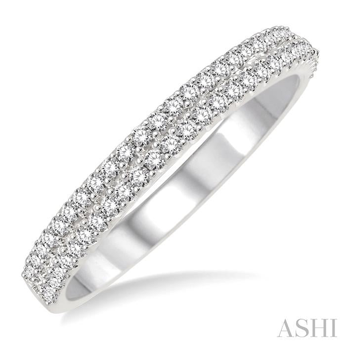 Two Row Diamond Wedding Band