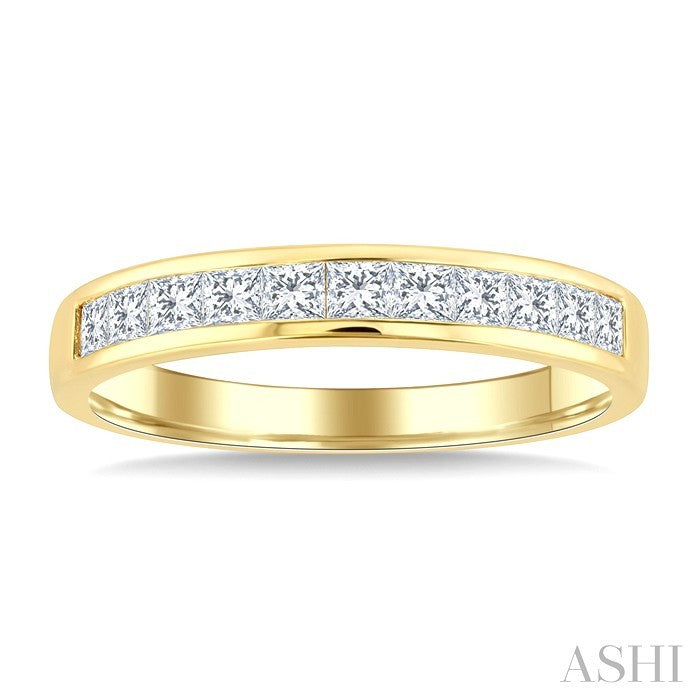 Princess Shape 11 Stone Channel Set Diamond Wedding Band