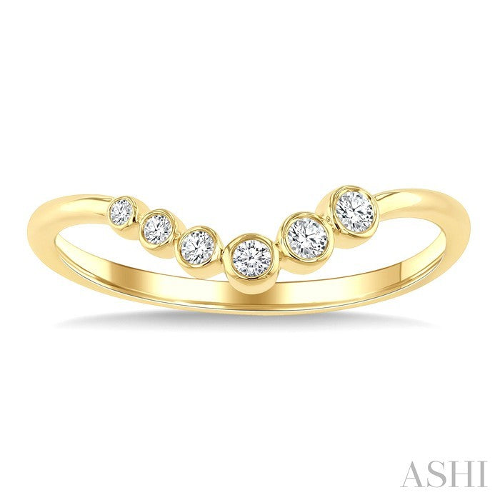Graduated Wave Bezel Diamond Stackable Fashion Ring