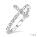 Sideway Cross Diamond Fashion Ring