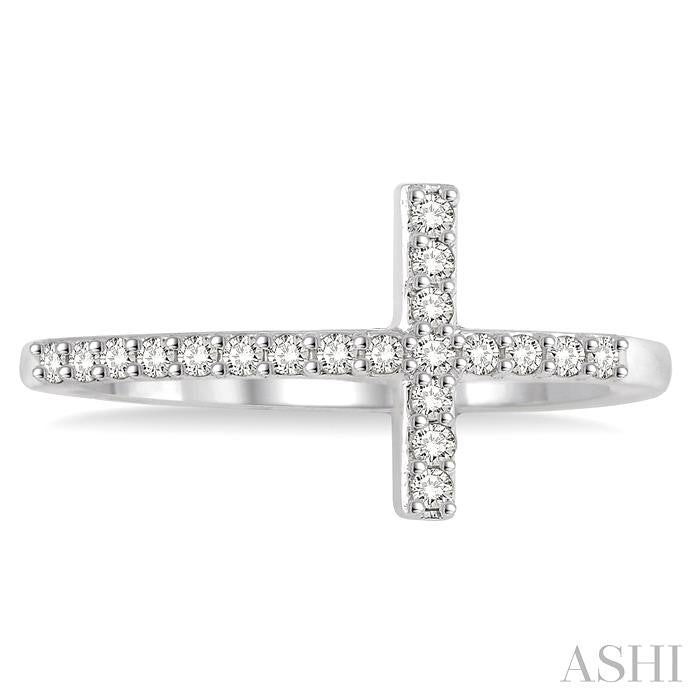 Sideway Cross Diamond Fashion Ring