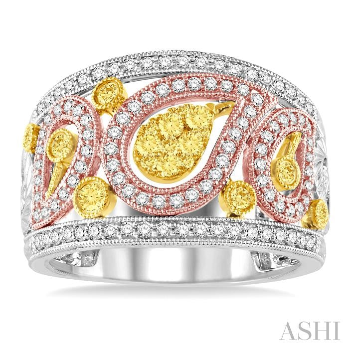 Pear Shape Yellow Diamond Fashion Ring